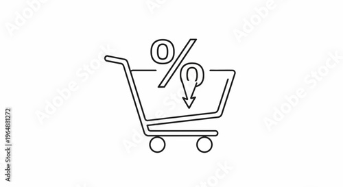 E-commerce shopping cart icon symbolizing discount deals and localized promotions