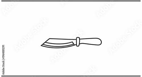 Minimalist line drawing of a kitchen knife ready for culinary prep and food preparation tasks