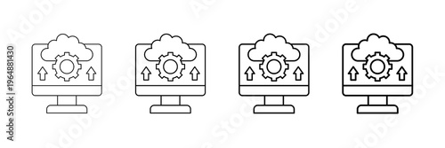 Api Development Icons Vector Set In Different Stroke Line Style