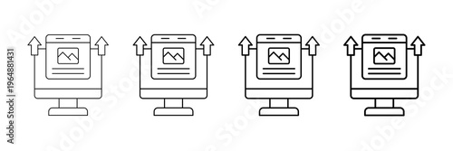 Frontend Development Icons Vector Set In Different Stroke Line Style