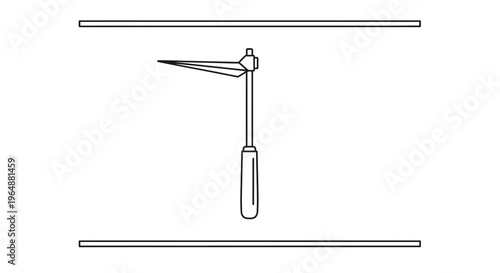 Simple vector outline of a medical neurological reflex hammer tool for diagnostic purposes