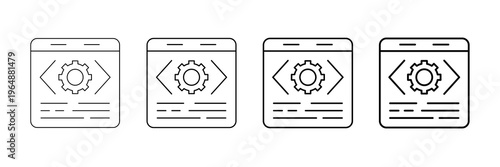 Object Oriented Programming Icons Vector Set In Different Stroke Line Style