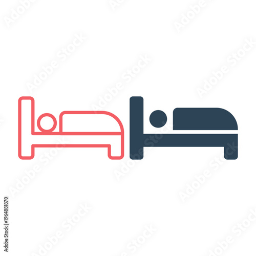 Bed icons set Vector illustration.