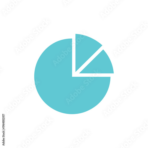 Free Download Teal pie chart with two sections on white background - GFXLoad