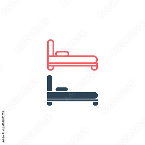 Bed icons set Vector illustration.