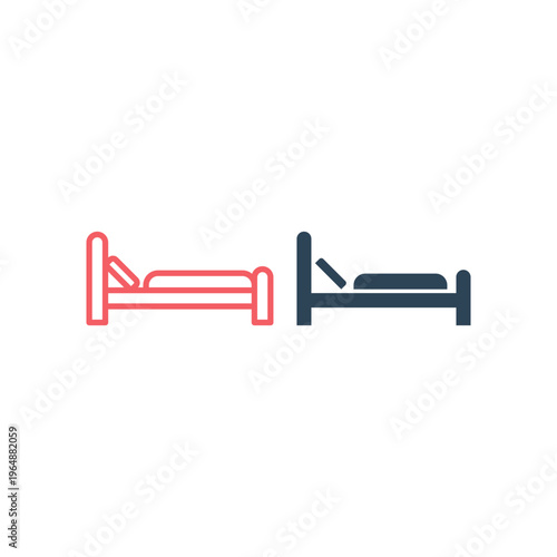 Bed icons set Vector illustration.