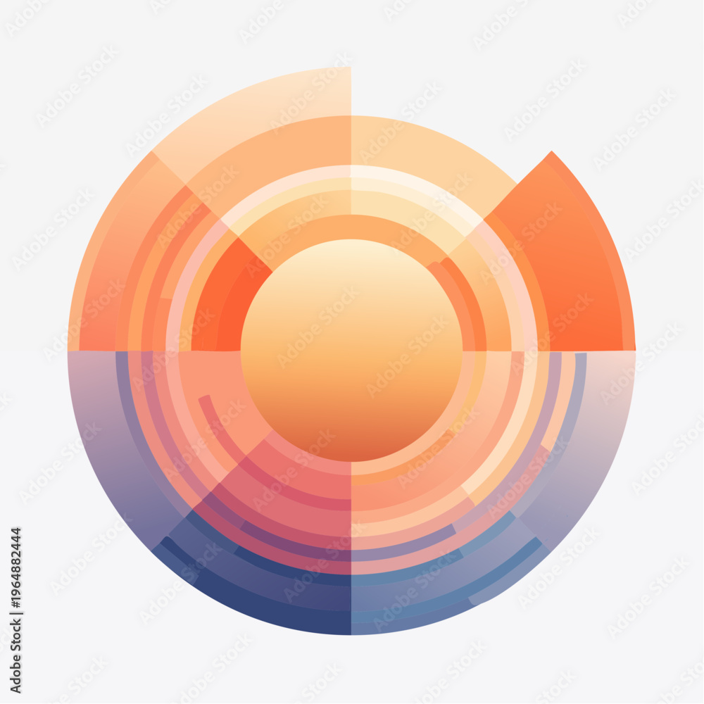 Fototapeta premium Abstract Circular Graphic with Gradient Colors and Concentric Rings