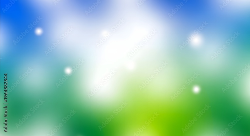 Obraz premium Blurry abstract image with bright white light and green blue background