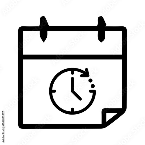 calendar clock icon, schedule time symbol, appointment reminder sign, deadline management concept, date time planning design