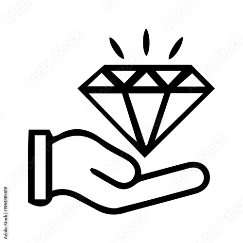 Diamond value icon, luxury investment symbol, precious gem concept, wealth and finance design