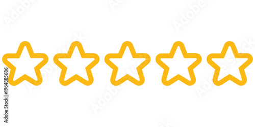 Star rating outline icon, five star review, empty rating symbol, feedback score, customer evaluation concept