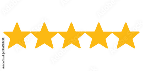 Gold star rating icon, premium review symbol, five star score, quality feedback, luxury evaluation concept