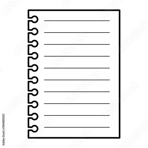 箇条書きやToDoリストに便利な、パンチ穴が開いたノートの1ページのデザインイラスト