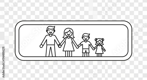 Joyful parents and their two children holding hands, symbolizing unity and togetherness