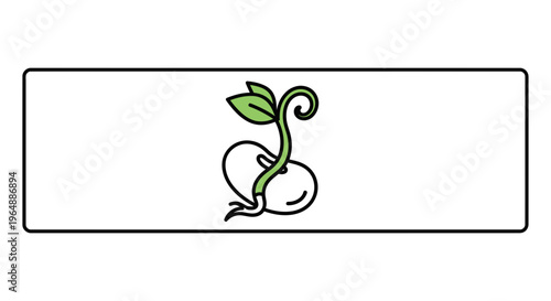 Green Seedling Sprouting Life Cycle Minimalist Line Art Illustration for Growth and Nature Concepts