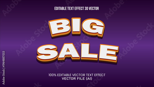 '' BIG SALE '' EDITABLE TEXT EFFECT 3D VECTOR FOR ALL YOUR NEEDS