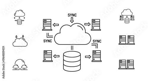 Cloud Computing Data Sync Network.