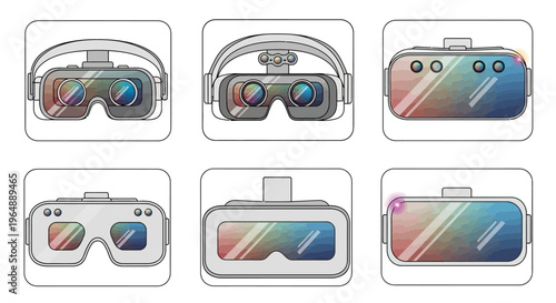 Variety of Virtual Reality Headsets Displayed.