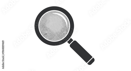 Magnifying glass with black handle.