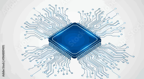 Microchip with circuit board connections.