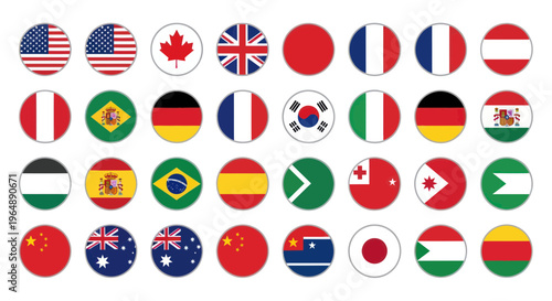 Collection of Circular National Flags