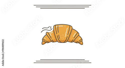 A fresh, warm, golden brown pastry icon perfect for breakfast menus or bakery designs