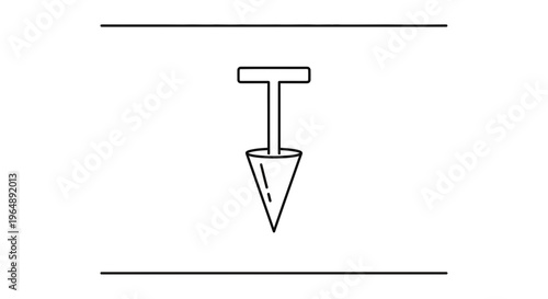 Minimalist line illustration of a classic gardening hand tool designed for efficient soil