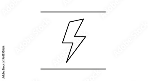 Dynamic lightning bolt graphic framed by simple lines portraying essential power and rapid energy