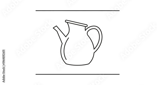 Minimalist line art illustration of a classic pouring vessel or jug icon design suitable for