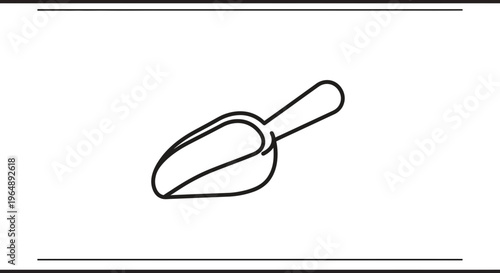 Simple graphic illustration of a utility scoop tool for dispensing various dry goods and ingredients