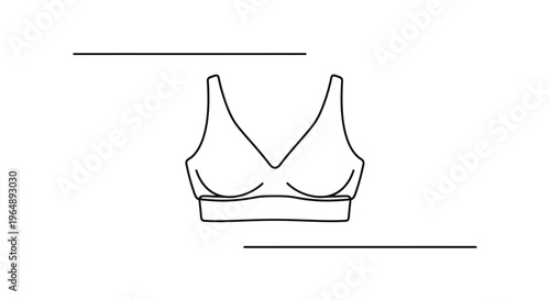 Elegant continuous line drawing of a modern women's intimate apparel on a clean background