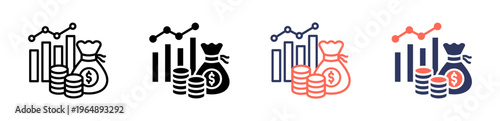 income icon set multiple style collection