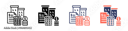 expenses icon set multiple style collection