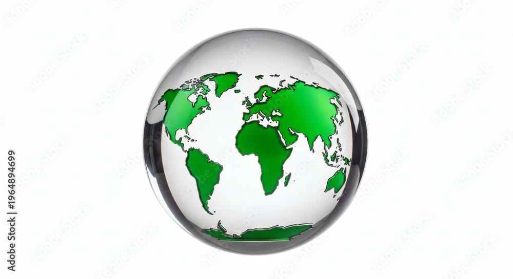 Obraz premium Transparent Glass Globe World Map