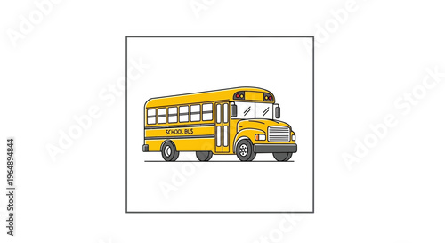 Vibrant yellow student transport vehicle illustration for educational journeys and daily commutes
