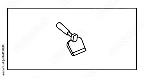 Simple line art illustration of a hand hoe a basic gardening tool for cultivating soil and weeding
