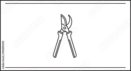 Versatile garden pruning shears graphic ideal for horticulture and landscape design minimalist