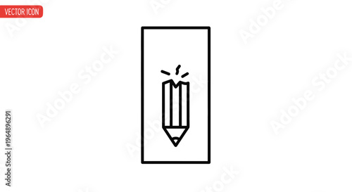 Minimalist vector icon of a snapped pencil representing creative challenges or educational setbacks