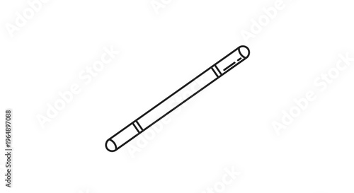 Simple Line Drawing of a Magic Wand
