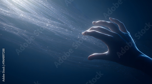Palm wrapped in light