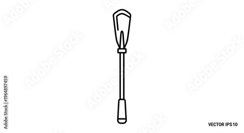 Simple Line Art Icon of a Shoe Horn