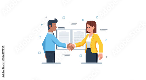 Two People Shaking Hands in Agreement.