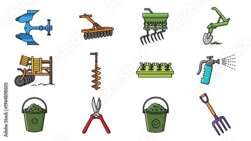 Gardening Tools and Equipment for Planting.