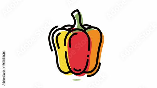 Colorful Bell Pepper Illustration Artwork.