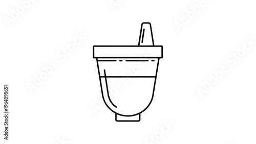 Simple Line Drawing of Toilet Bowl.