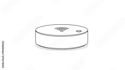 Simple WiFi Router Illustration Isolated White.