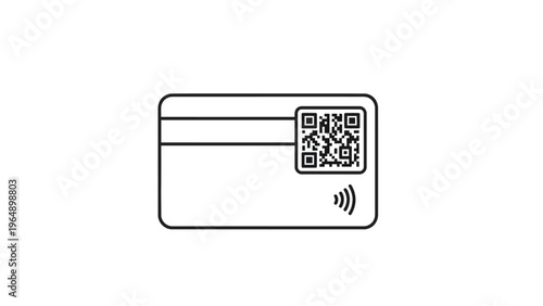 Bild auf Leinwand Credit Card with QR Code and NFC.