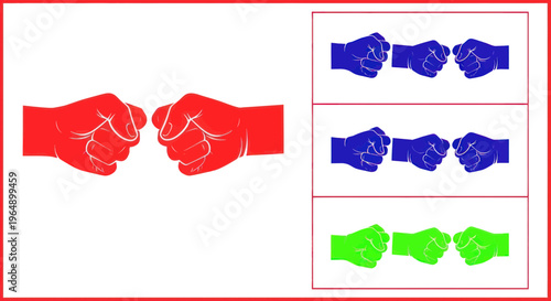 Fist Bump Competition: Red vs Blue vs Green Teams