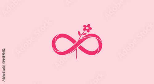 Pink infinity symbol with flower.