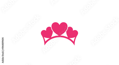 Pink heart shaped tiara jewelry accessory.